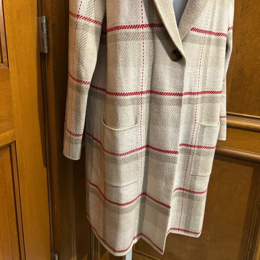 LANDS' END Women's Lofty Coatigan - Birdseye Jacquard - Worn Once - Picture 2 of 12